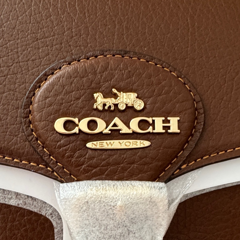 Authentic Coach Chocolate Brown Leather Crossbody Bag-New with tag